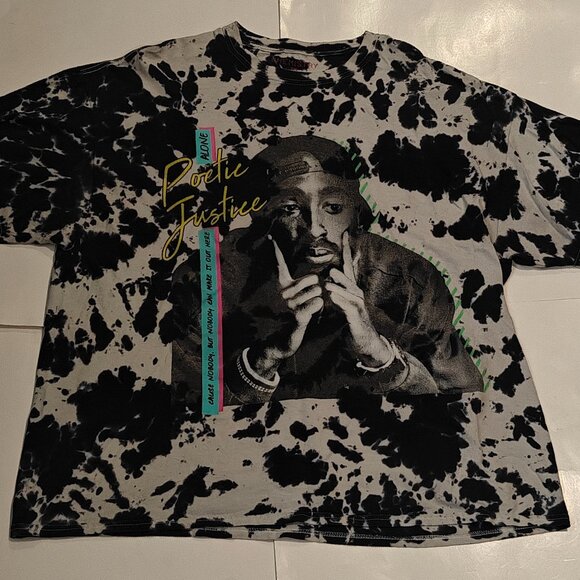 Tupac Graphic Shirt Men's XXL Tie Dye T-Shirt Poetic Justice Chemistry Tee 90s - Picture 2 of 9